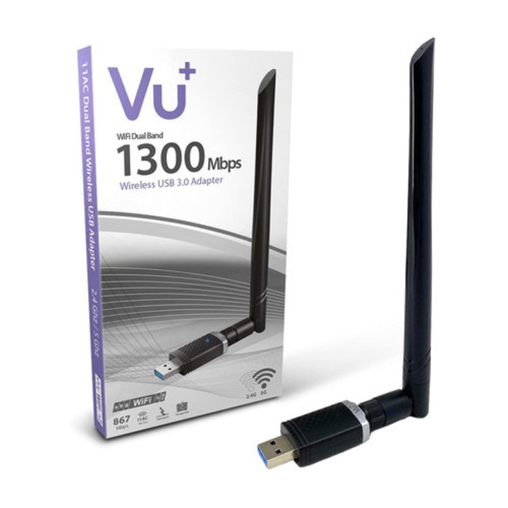 VU+ WiFi adapter, 1300 Mbps, 2.4 GHz, 5 GHz, 6dBi