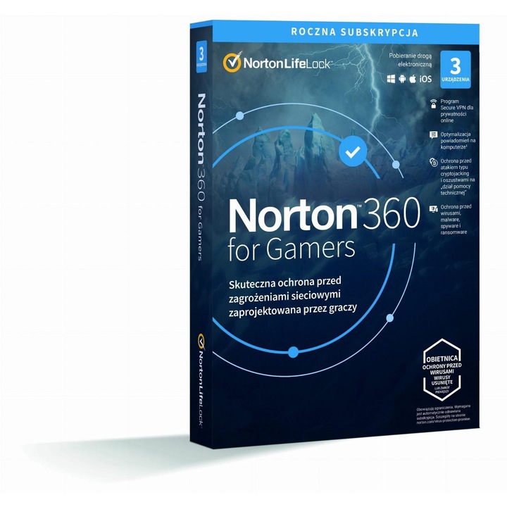Antivirus Norton 360 pentru Gamers, 3 dispozitive, 12 luni