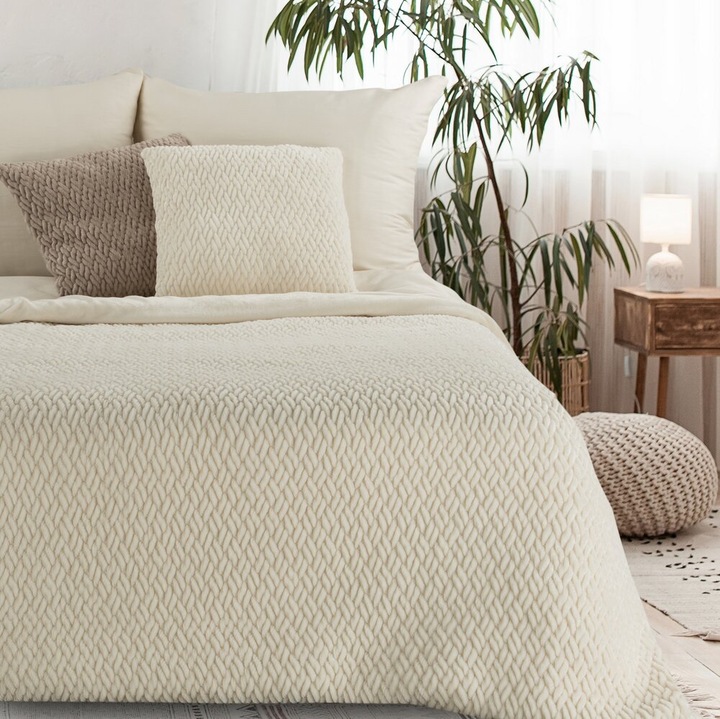 Patura/narzuta KAYLA, Eurofirany, 130x160cm, crem, design modern, material moale