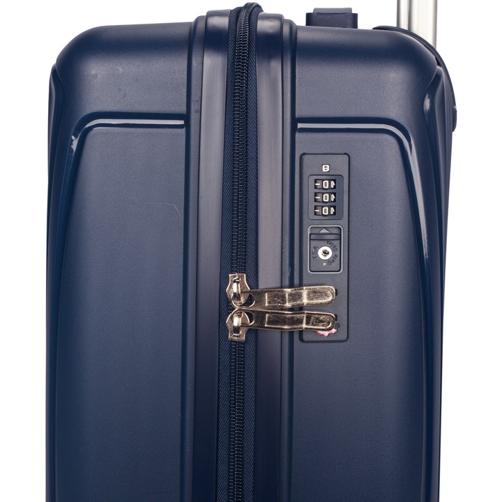 Troler mediu calatorie vocier model y2 range albastru 65cm spinner tsa, Vocier