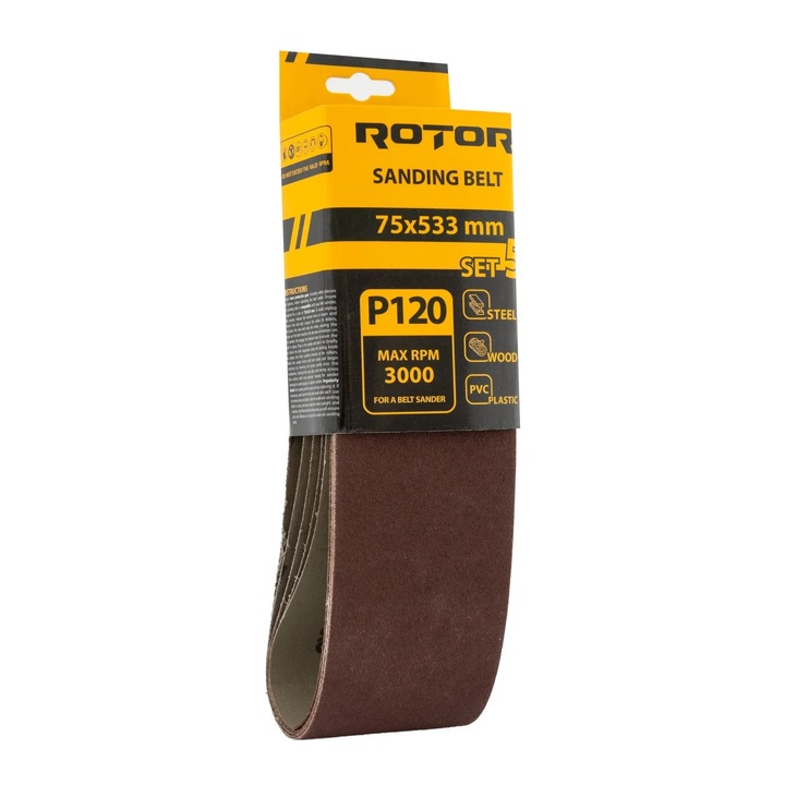 Banda de slefuit ROTOR P120 75*533 set 5