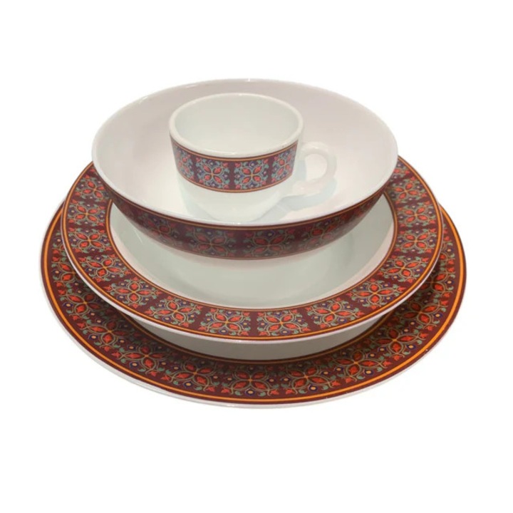 Set Serviciu de Masa Opal, 24 Piese, Model Floral