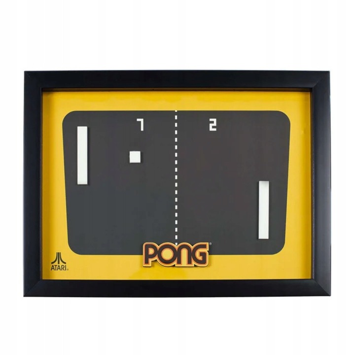 Decorare murala retro Atari Pong 3D, 33.8x2.2x25cm, element de colectie