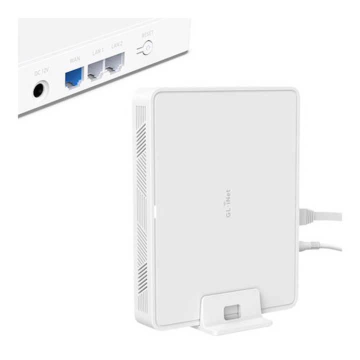 Router Wireless GL.inet Marble GL-B3000, Wi-Fi 6, 4 antene, 2,4 GHz si 5 GHz, 155x120x23mm