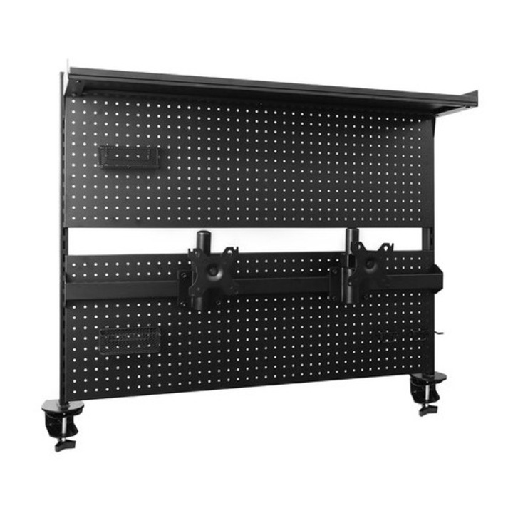 Panou perforat SPACETRONIK, 2 suporturi monitoare VESA, 103,2x79,9cm