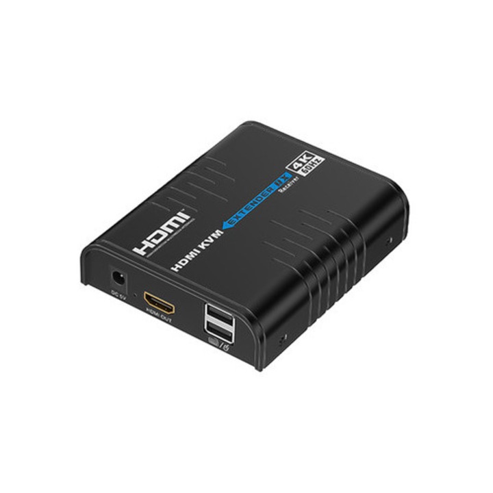 Конвертор HDMI към IP SPACETRONIK, комплект с приемник RX, резолюция 1080p, максимално разстояние 120м, 110x58x26мм