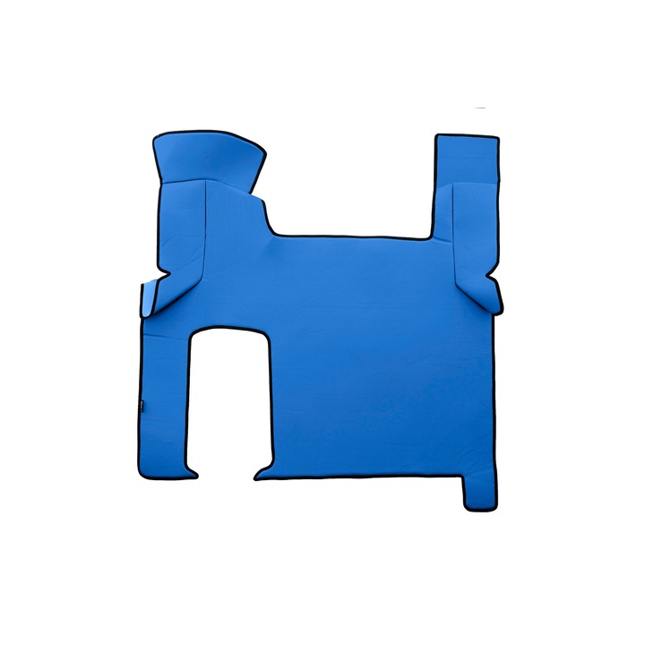 Covoraș central tunel F-CORE, piele ecologică, 2 sertare, automat, albastru