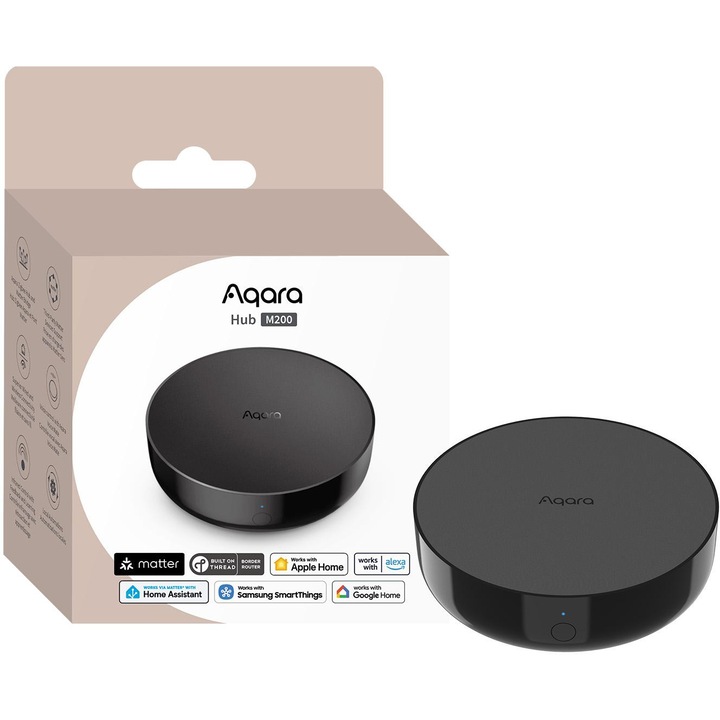 Kit Smart Home Aqara Hub M200, Wi-Fi 6, Zigbee, 100,5x30,75mm