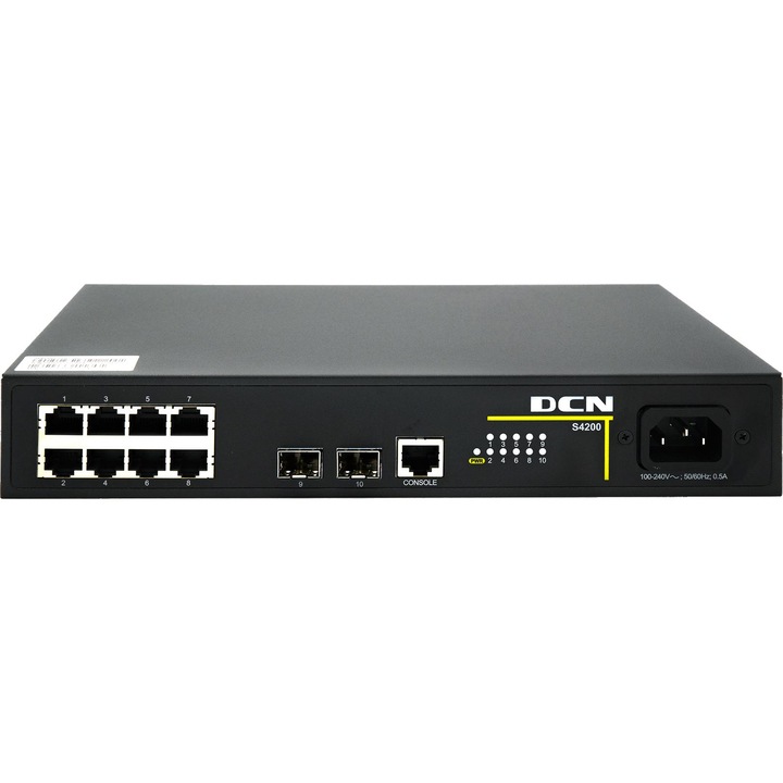Switch, DCN S4200-10P-SI, 8xRJ45, 2xSFP, 20Gbps, 266x161x44mm