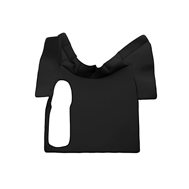 Covoraș central pentru tunel, F-CORE, piele ecologică, negru, compatibil manual