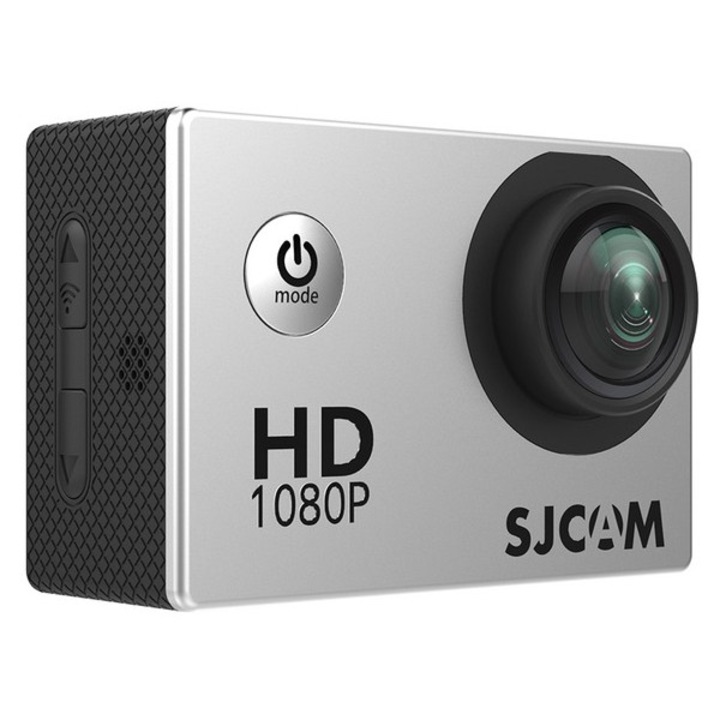 Екшън камера SJCAM SJ4000, 12MP, Full HD 1920x1080, сребриста, комплект аксесоари
