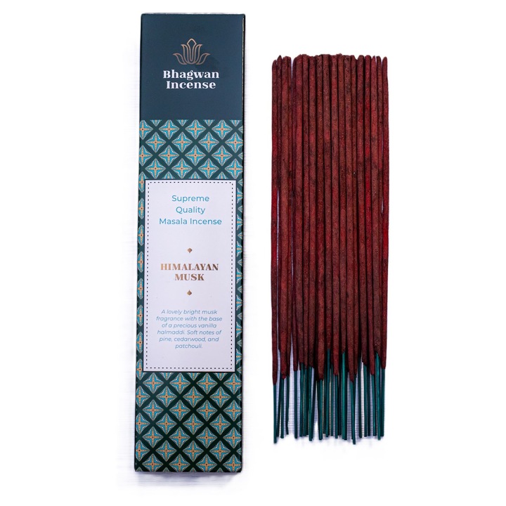Betisoare parfumate, Bhagwan Incense, Mosc Himalayan, 15g, luxos, artizanal