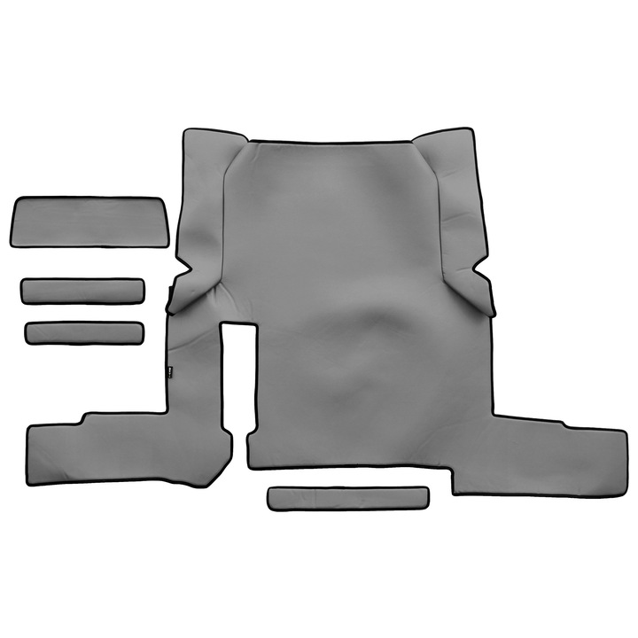 Covoraș central pentru tunel, F-CORE, ECO-PIELE S, 1 sertar, gri, pentru MAN TGX 01.18-03.20