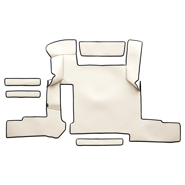 Covoraș central pentru tunel, F-CORE, ECO-PIELE S, 2 sertare, culoare sampanie, compatibil cu MAN TGX 01.18-03.20