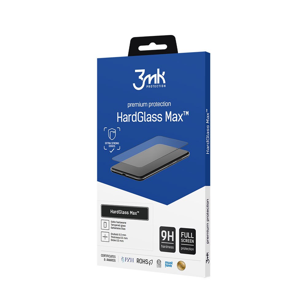 Folie protectie 3mk HardGlass Max, negru, 0.3mm, sticla securizata