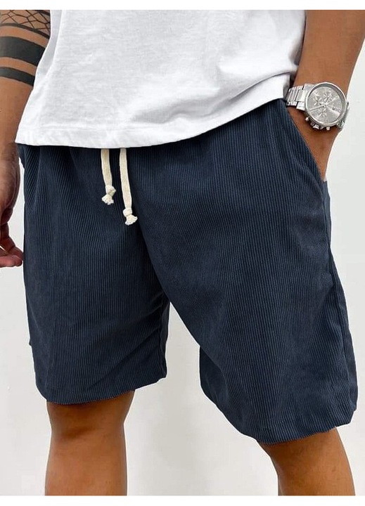 Pantaloni scurti barbati, Bleumarin, Catifea