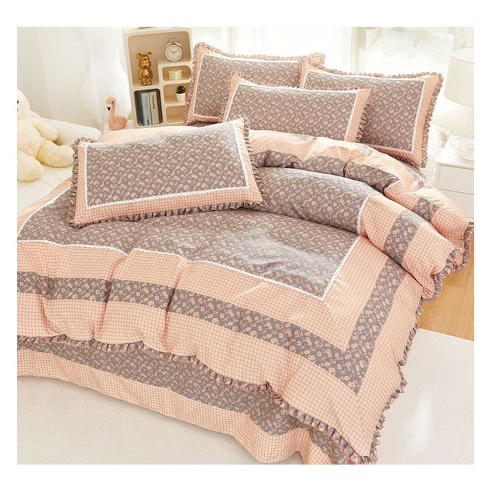 Set complet lenjerie finet 4 piese cu volanase – Confort sporit si design modern VL34