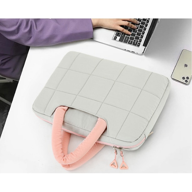 Geanta de laptop casual si la moda, capacitate mare, captuseala groasa antisoc, tip servieta, ORBER, ultra-usoara, compartimente separate pentru obiecte uscate si umede, tesatura Oxford, 37 × 35 × 3 cm, gri