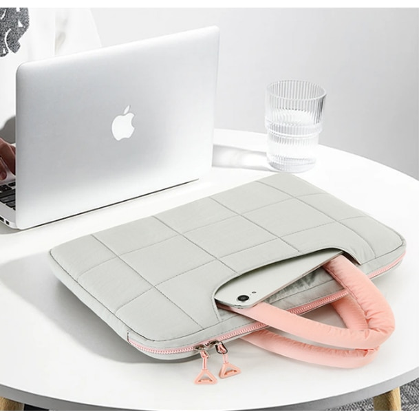 Geanta de laptop casual si la moda, capacitate mare, captuseala groasa antisoc, tip servieta, ORBER, ultra-usoara, compartimente separate pentru obiecte uscate si umede, tesatura Oxford, 37 × 35 × 3 cm, gri