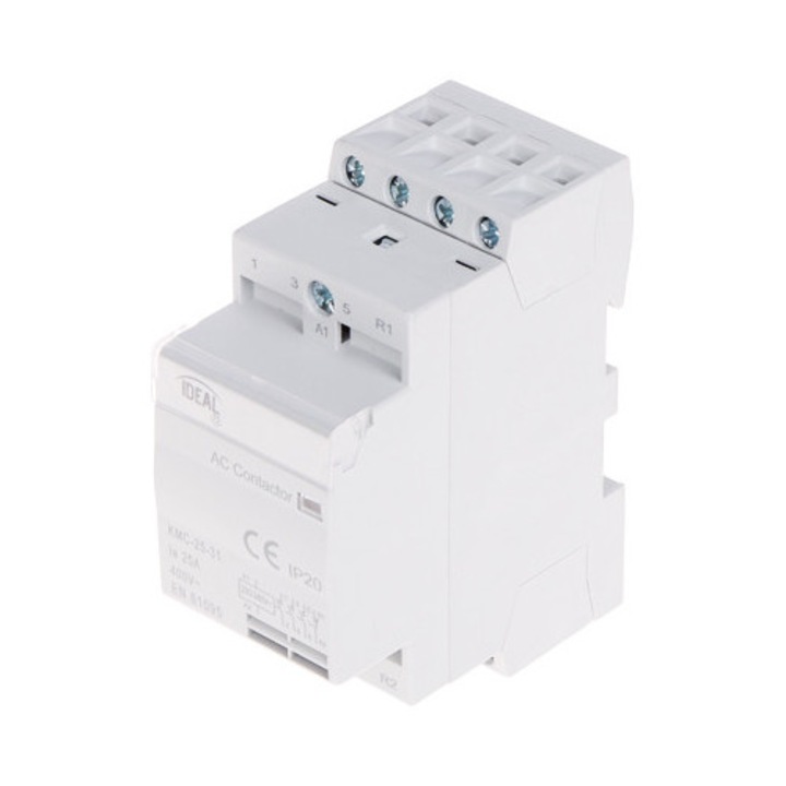 Moduláris kontaktor, Ideal, 25 A, 400 V AC, 3x1, DIN sínre szerelhető