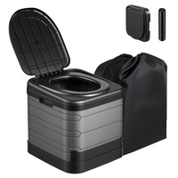 Toaleta portabila, WC pliabil de camping pentru adulti, Capacitate 150 kg, Cu geanta de transport, Cu saci de gunoi, Potrivita pentru rulota, barca si masina