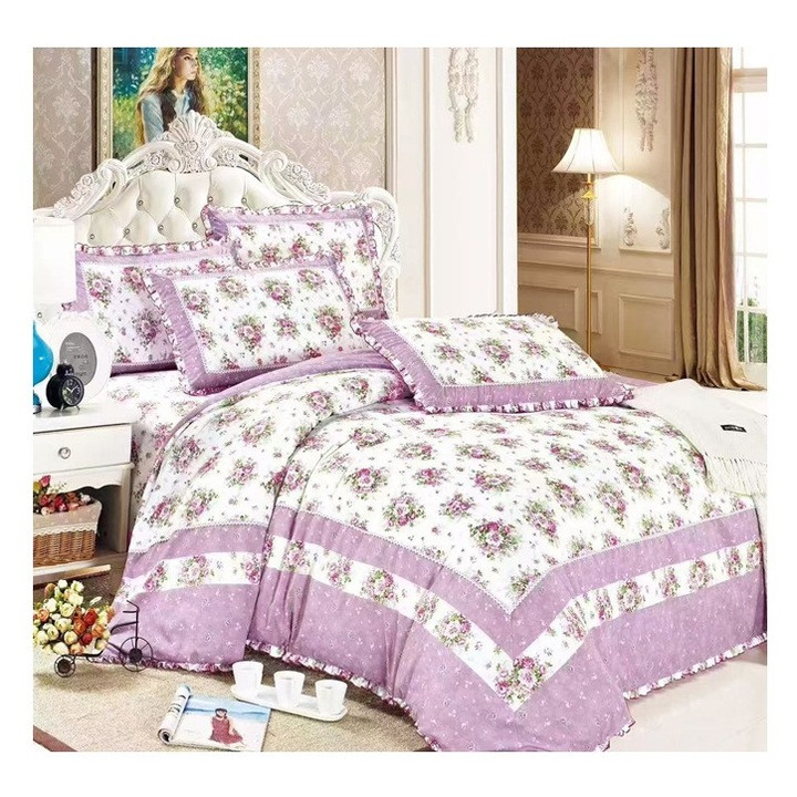 Set complet lenjerie finet 4 piese cu volanase – Confort sporit si design modern VL40