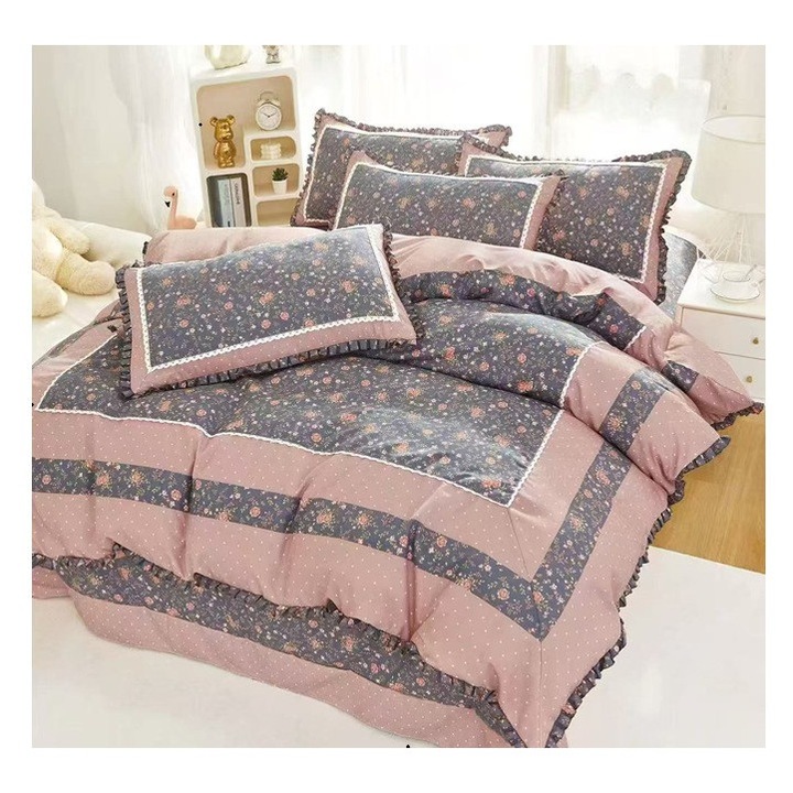 Set complet lenjerie finet 4 piese cu volanase – Confort sporit si design modern VL38