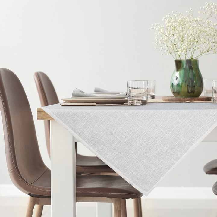 Obrus decorativ INES, Eurofirany, 85x85cm, crem cu fir de aur