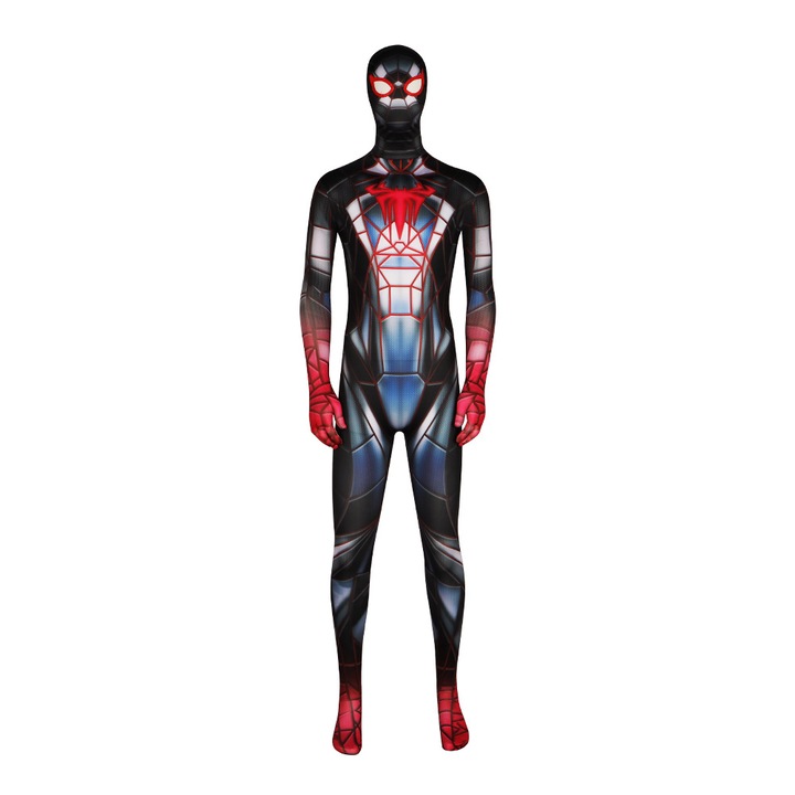 Costum de carnaval Spider-Man, Miles Morales, versiune colorata, marimea XXXL