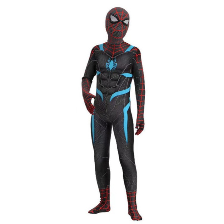 Costum copii Spider-Man, rosu si albastru, 120cm