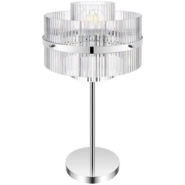 Настолна лампа GOODHOME Conjola, E27, IP20, сребрист