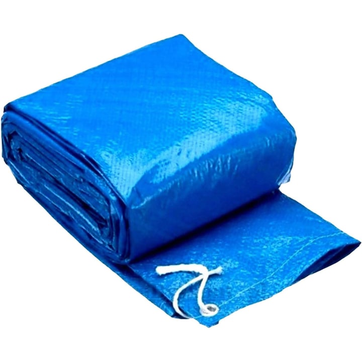 Husa pentru piscina, mzoLife®, material polietilena, Dreptunghi, Pentru 58106, 304x205cm, include snur de prindere, Albastru