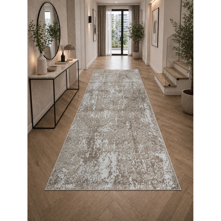 Traversa moderna Star, Bej Bej Deschis 3619A, Living, Dormitor, Hol, 60 x 450 cm