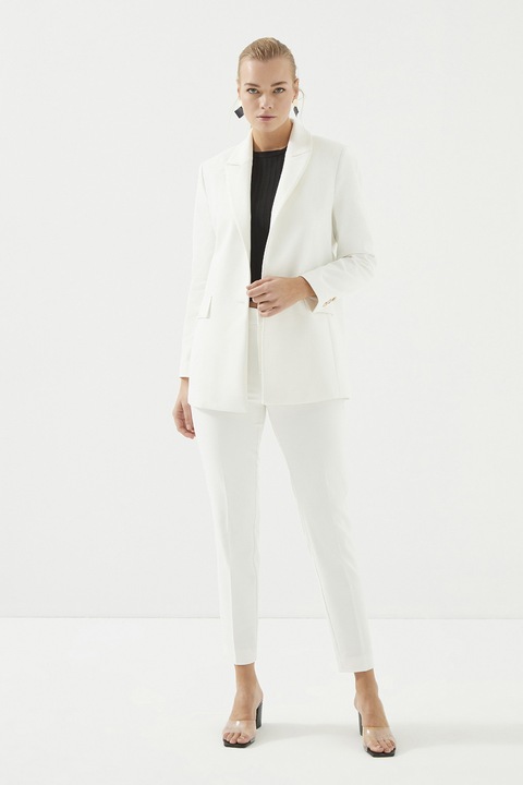 Just Like You, Pantaloni skinny chino cu pensa, Alb optic