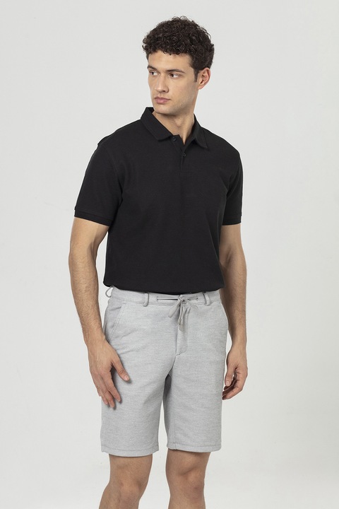 Just Like You, Bermude chino cu talie ajustabila, Gri deschis