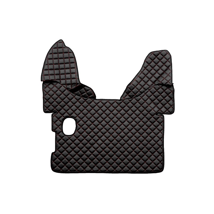 Covoraș central pentru tunel F-CORE, ECO-PIELE Q, Negru/Rosu, pentru cutie de viteze manuală