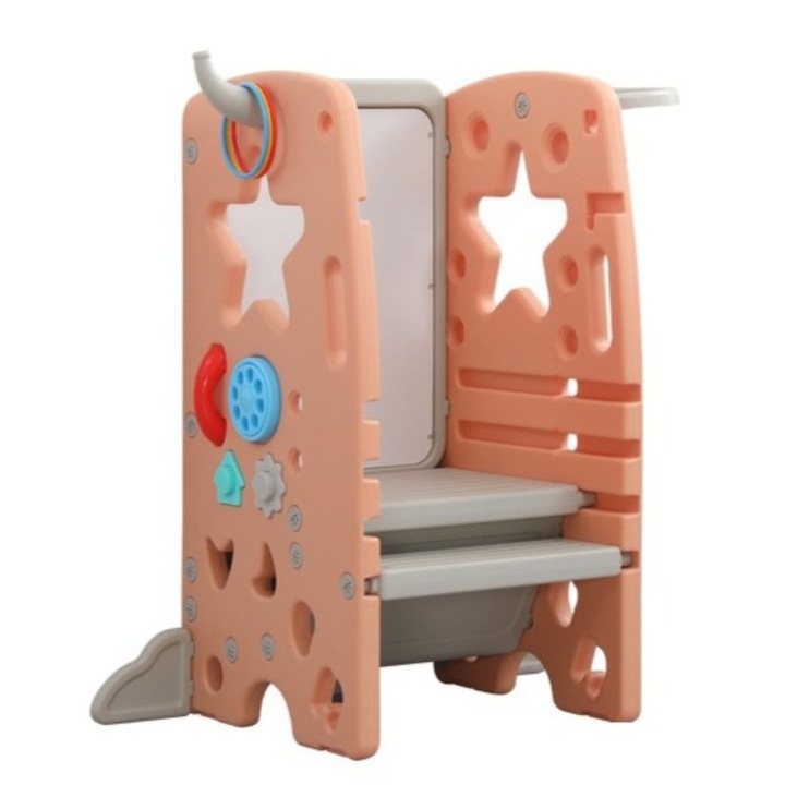 Tuktuk műanyag guruló tanuló járgány, 50 kg teherbírás, szórakoztató elemek, 91x16x48cm