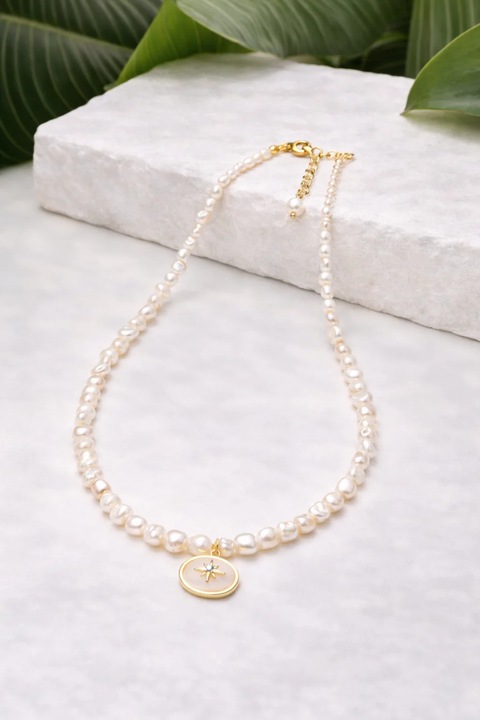 Colier perle naturale de cultura Golden NorthStar