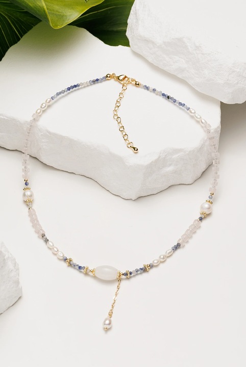 Colier perle naturale si sodalit Azure Whisper