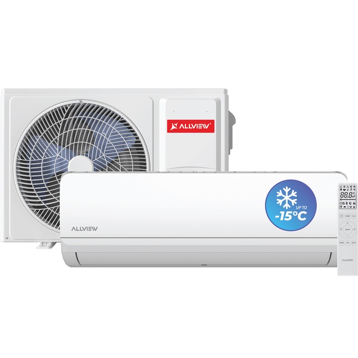 Aparat de aer conditionat Allview 24000 BTU WI-FI, Clasa A++/A+, kit instalare 3m, Sleep mode, Eco mode, Sensy 24, alb