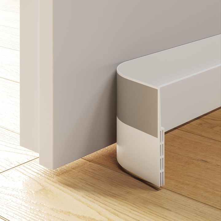 Set 3 benzi etansare usa CRINSTON, autoadezive, 100 x 5 cm fiecare, silicon, izolare termica si fonica, anti-curent, culoare alb