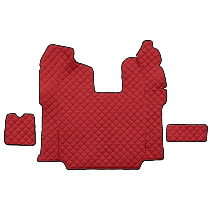 Covoraș central F-CORE ECO-PIELE Q, piele ecologică, roșu, pentru tunel camion, automat