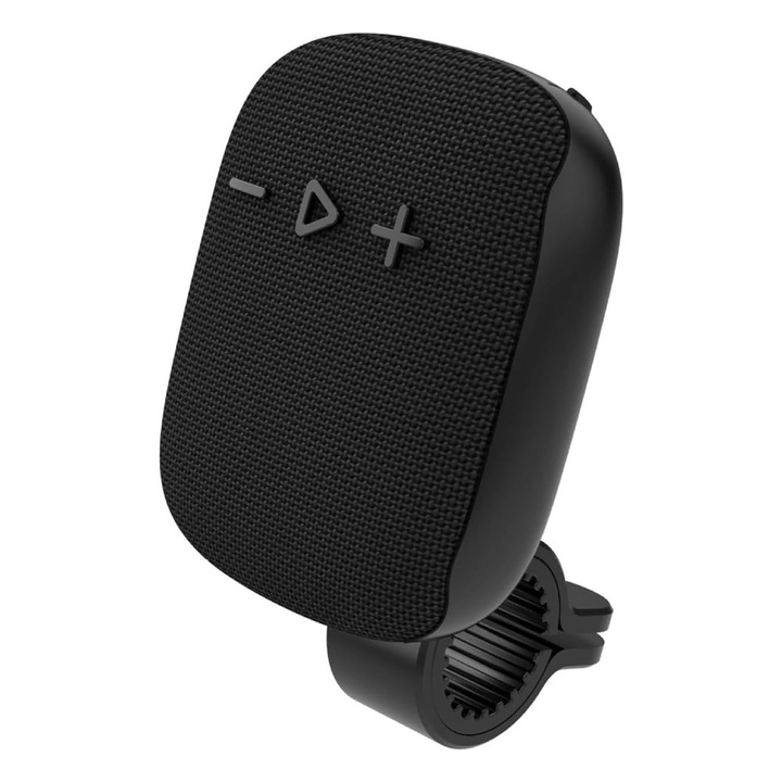 Boxa portabila pentru Delivery, Bluetooth 5.0, Impermeabila IPX6, 5W, Radio FM, Card TF, USB, Lumini RGB, Suport pentru Bicicleta / Motocicleta / Trotineta, Negru