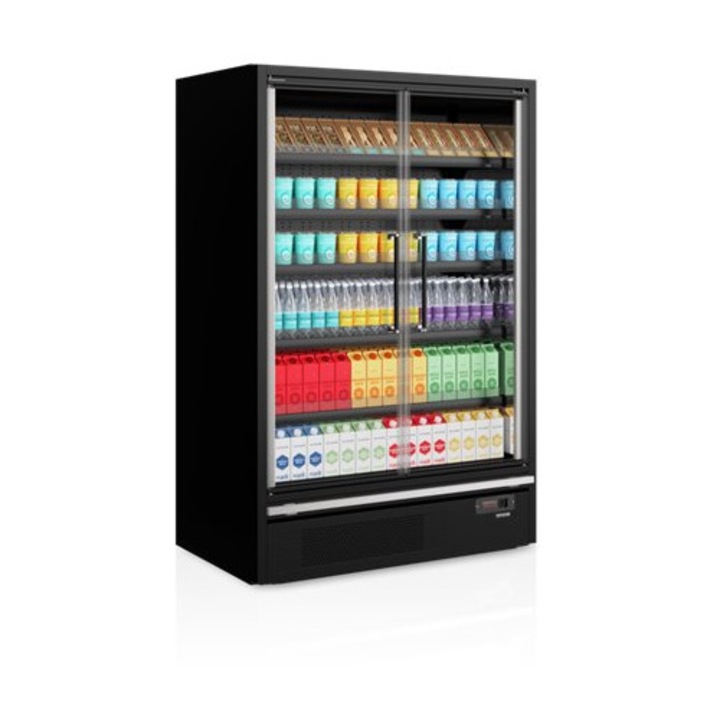 Racitor Tefcold GP14FGD, 2 usi sticla, 1443/629L, -1/+5°C, R290, Negru RAL9005