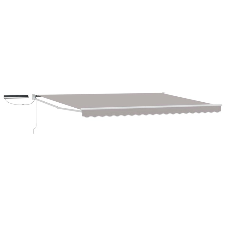 Cort electric retractabil vidaXL, Gri deschis si alb. 4, 5 × 3 m