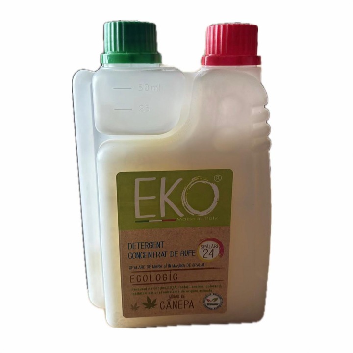Detergent de rufe Eko igienizant 600 ml, 24 spalari, lichid, miros de canepa