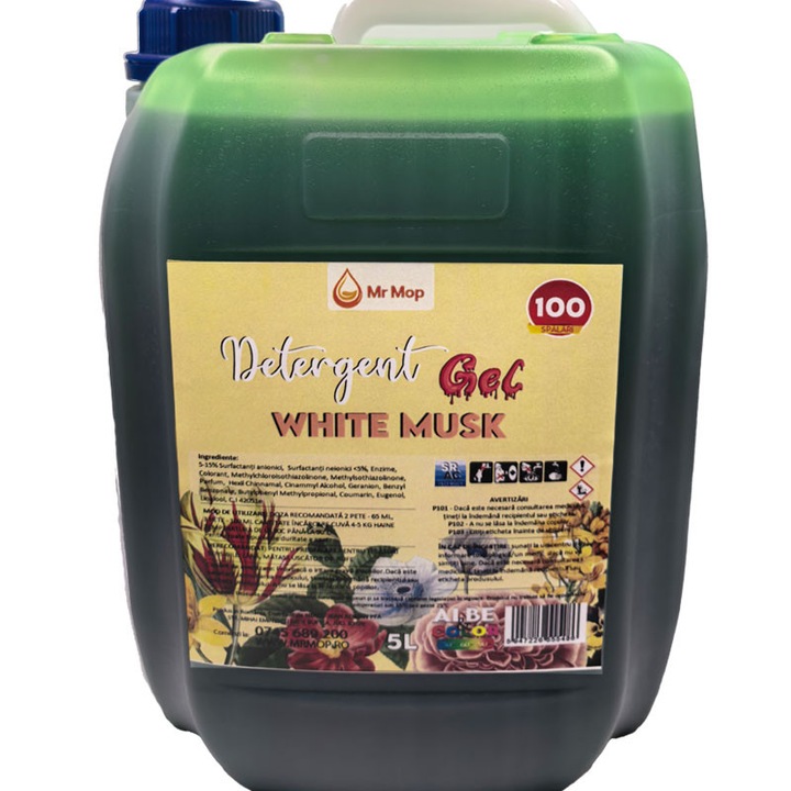 Detergent lichid MrMop White Musk, 5 l, gel, universal
