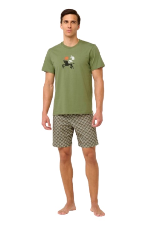 Férfi pizsama, Vamp, 22610, pamut, zöld, Zöld