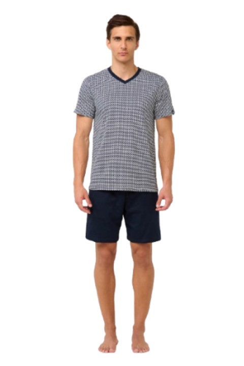 Férfi pizsama, Vamp, 22670, pamut, kék, Kék