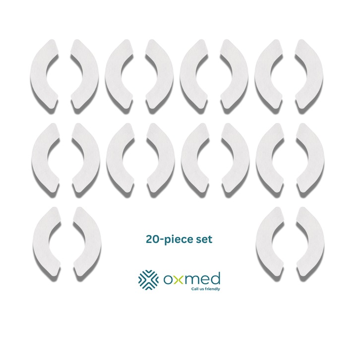 Set 20 benzi din netesut in forma de semiluna Oxmed ZenSetiv, pentru fixarea pungilor de colostomie/ileostomie/urostomie/fistula